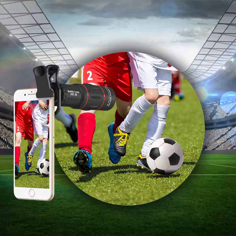 Universal 18X Telephoto Zoom Lens with Tripod & Phone Holder for Smartphones Mobile Arcade Ltd