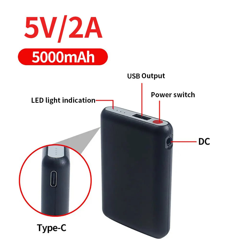 5000mAh Mini Portable Power Bank – USB/DC Output for Heated Socks & Vests Mobile Arcade Ltd