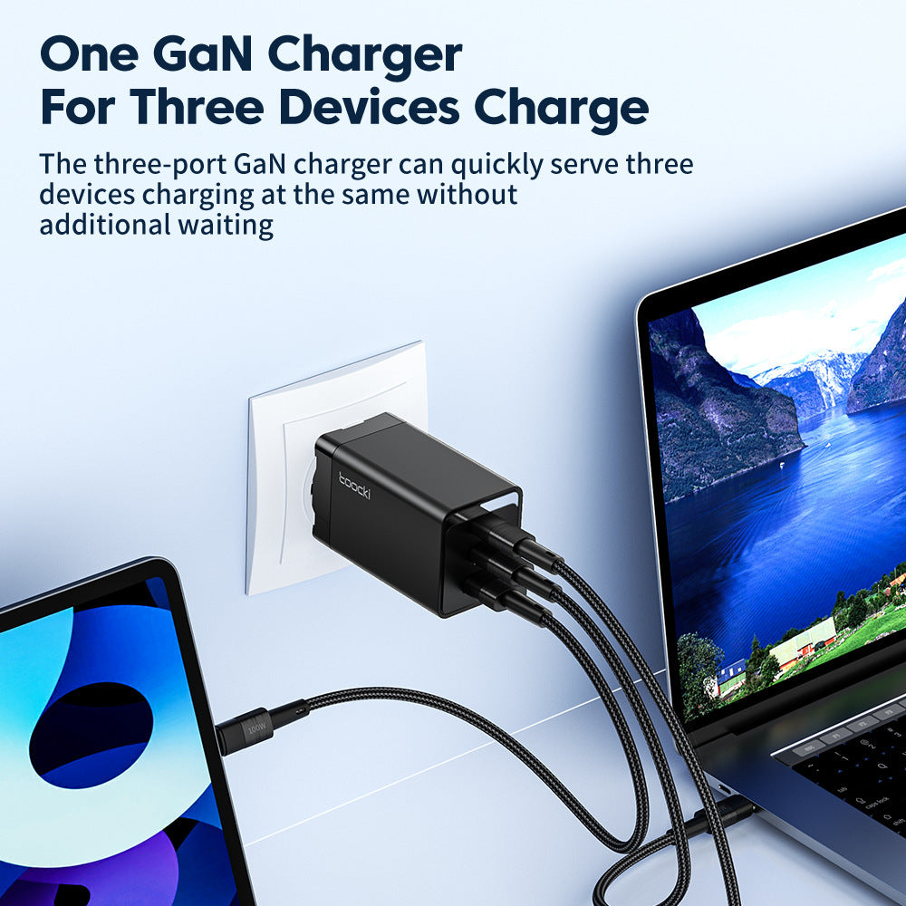 67W Pole Charger Gallium Nitride Three-port Fast Charging Charger Mobile Arcade Ltd