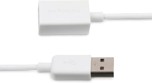 USB 2.0 Extension Cable 1M A Male to Female White Data Sync Charging Cord Mobile Arcade Ltd