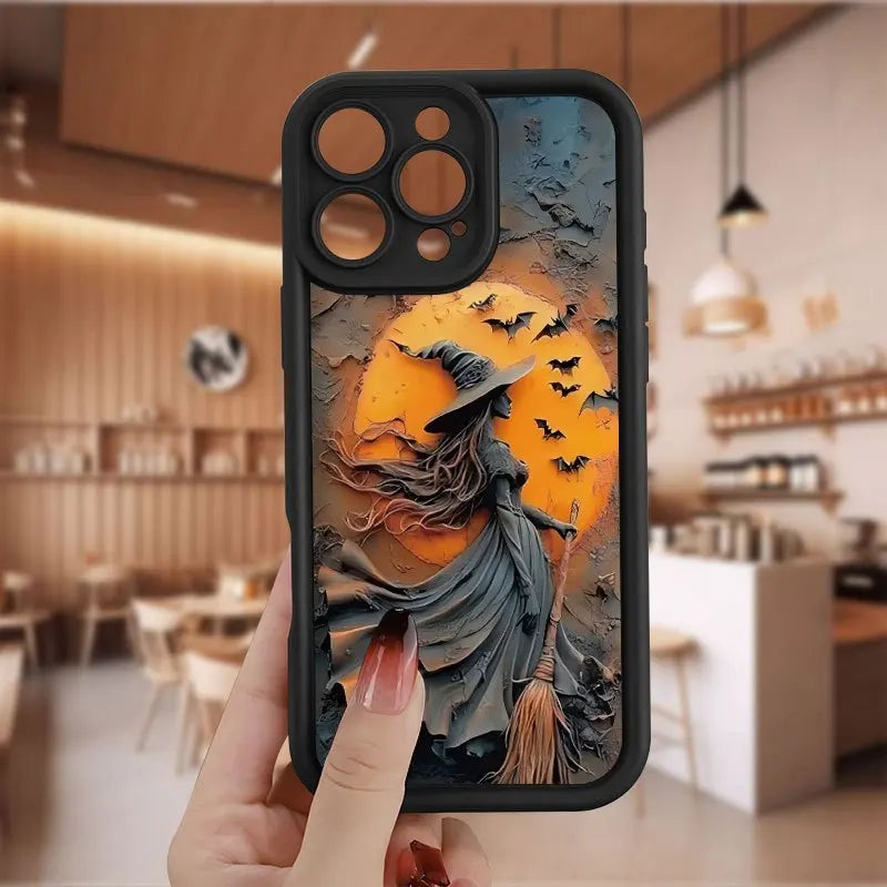 Halloween Witch Silicone Soft Phone Case For Samsung Galaxy S25 S24 S23 S22 Mobile Arcade Ltd