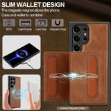 2-in-1 Magsafe Leather Wallet Case For Samsung Galaxy S25 Magnetic Cover Mobile Arcade Ltd