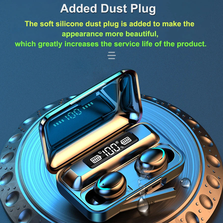 F9 Wireless 5.0 Earphones TWS Bluetooth Headset with LED Display Mobile Arcade Ltd