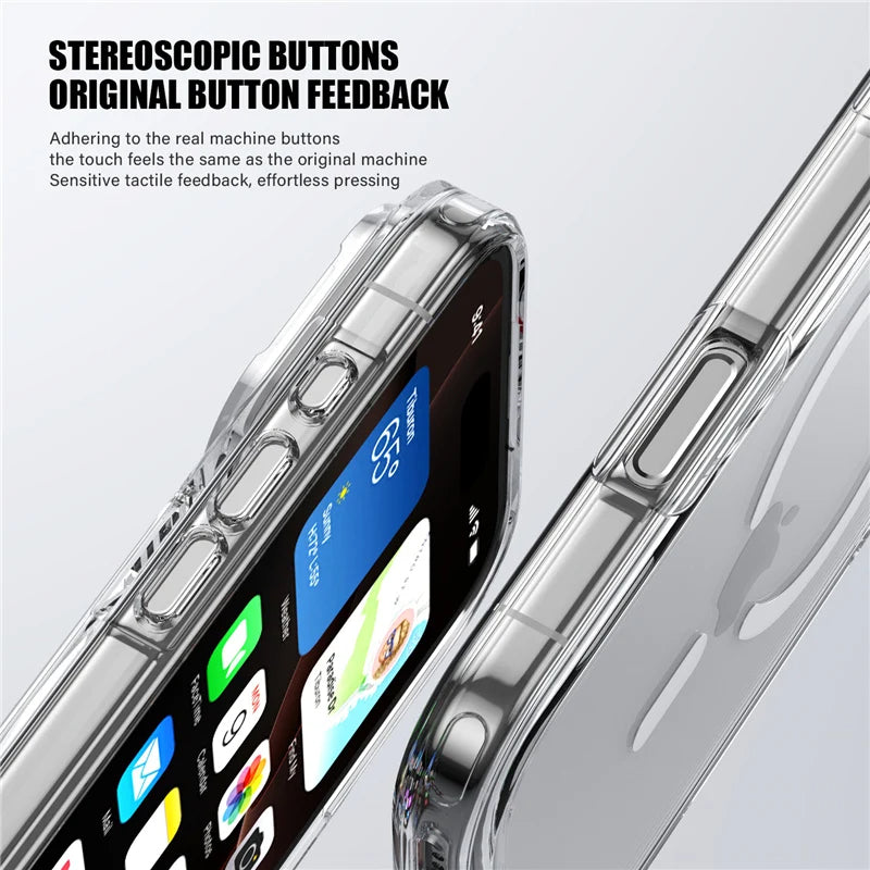 Luxury Clear MagSafe Case for iPhone 17, Shockproof Hard Wireless Cover Mobile Arcade Ltd