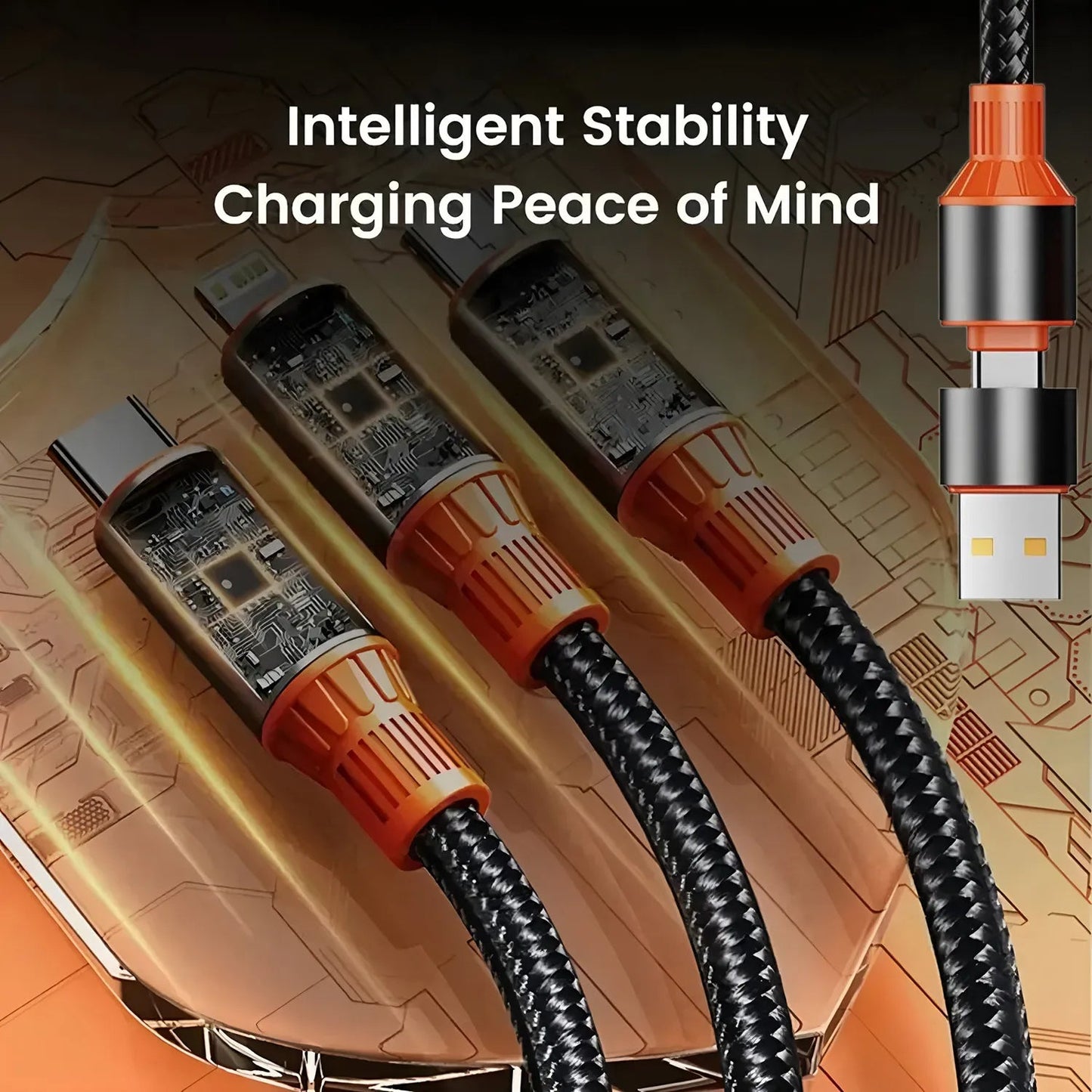 3-in-1 Universal USB Charging Cable – Type-C, Lightning & Micro USB Compatible for Samsung, Xiaomi, Huawei, iPhone 16/15/14/13 Pro Mobile Arcade Ltd