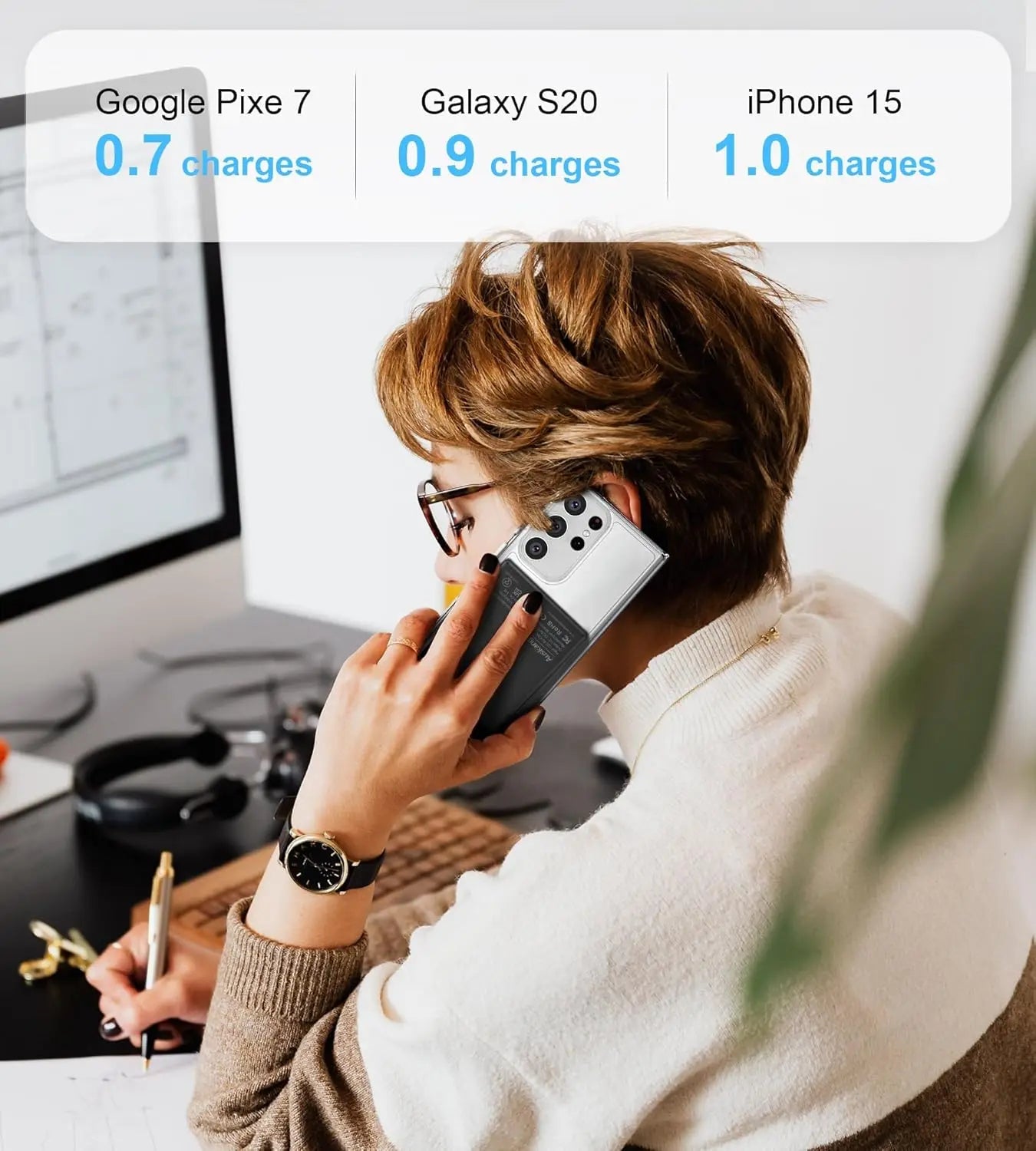 AUSKANG 5000mAh Magnetic Power Bank with Built-in USB-C Cable Mobile Arcade Ltd