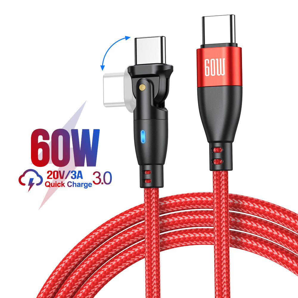 100W USB-C to USB-C Cable 5A PD Fast Charger Cord 180° for MacBook & More Mobile Arcade Ltd