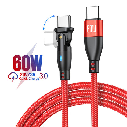 100W USB-C to USB-C Cable 5A PD Fast Charger Cord 180° for MacBook & More Mobile Arcade Ltd