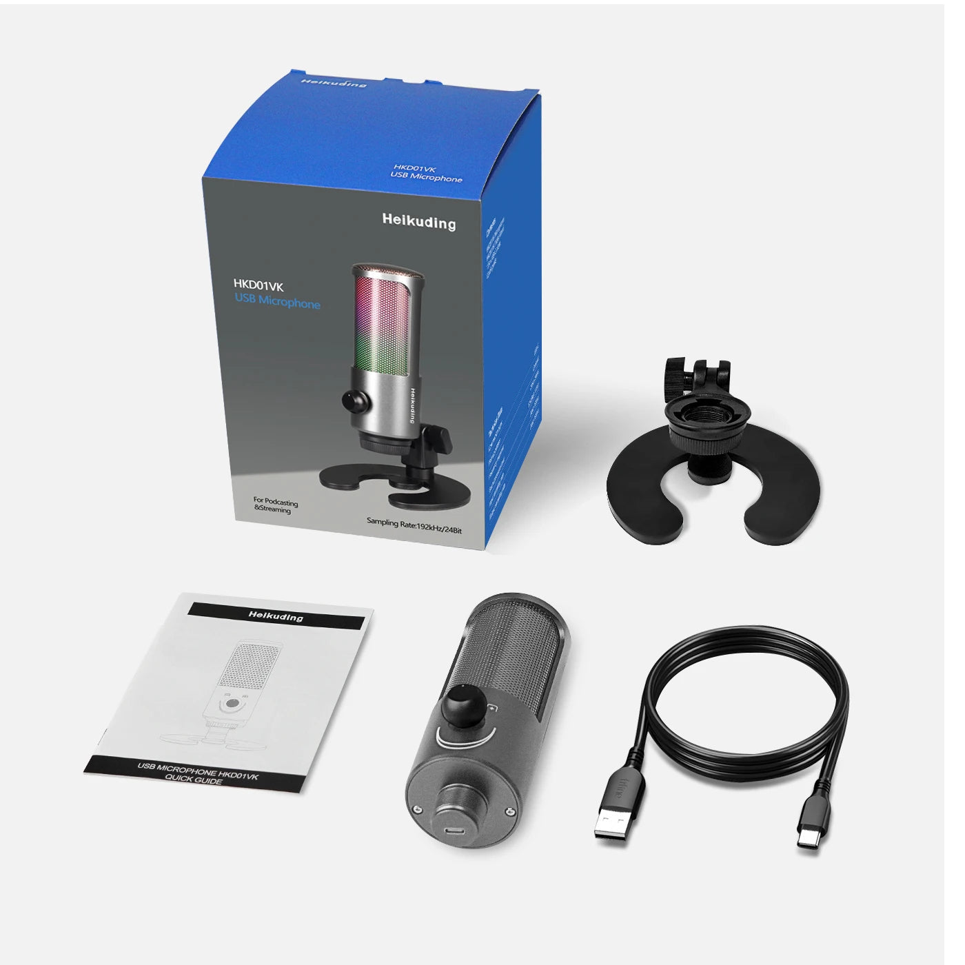 USB Gaming Microphone Kit for PC, PS4/PS5 | Condenser Cardioid Mic Set with RGB Lighting | Ideal for Streaming, Podcasting & Recording Mobile Arcade Ltd