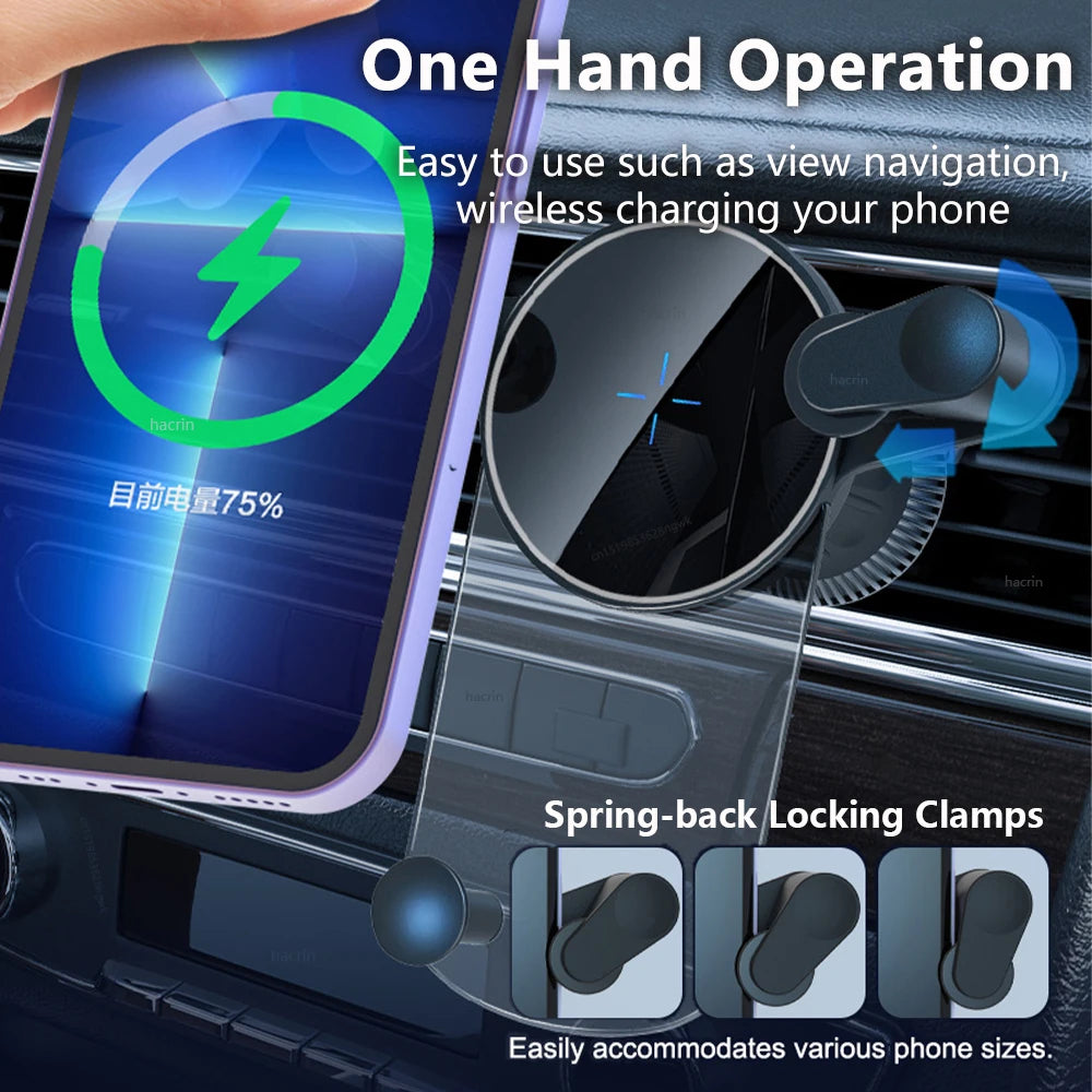 Car Wireless Charger & Phone Holder – Fast Charging for iPhone 17–12, Galaxy S25–S23 Mobile Arcade Ltd