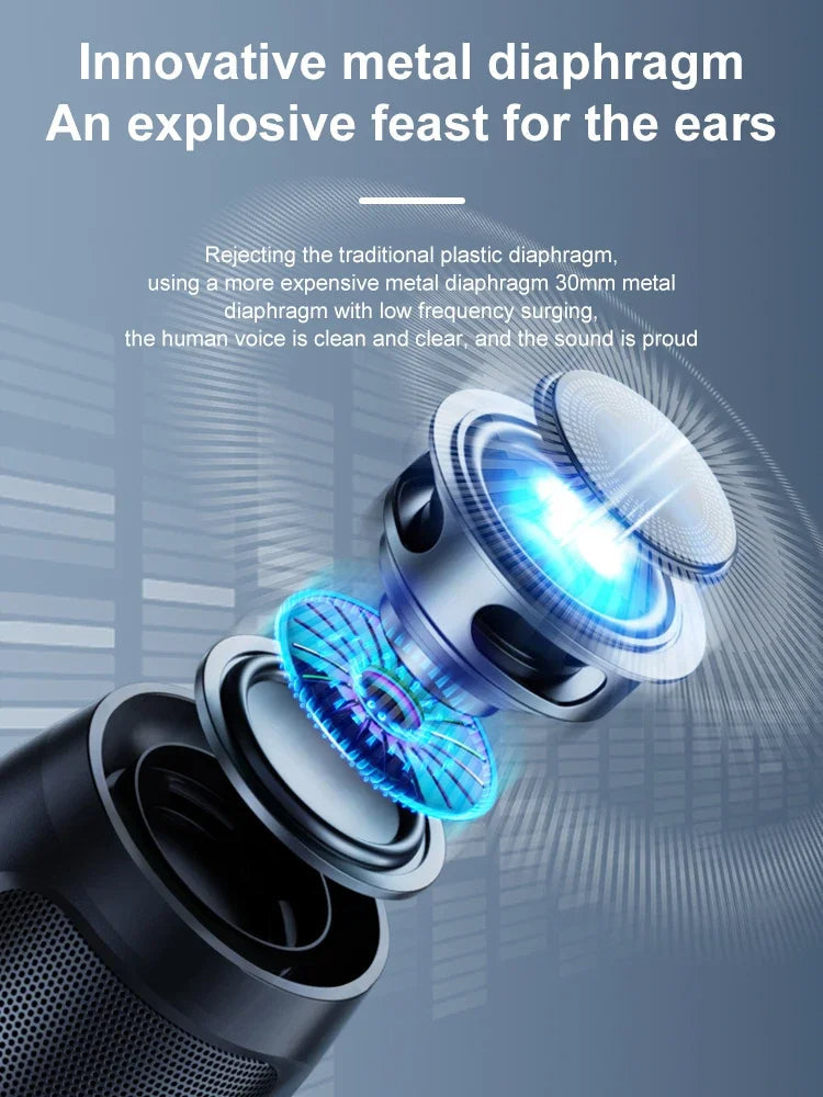 Portable Bluetooth Speaker with Dual Subwoofer | FM, TF/USB Playback, Wireless Mobile Arcade Ltd