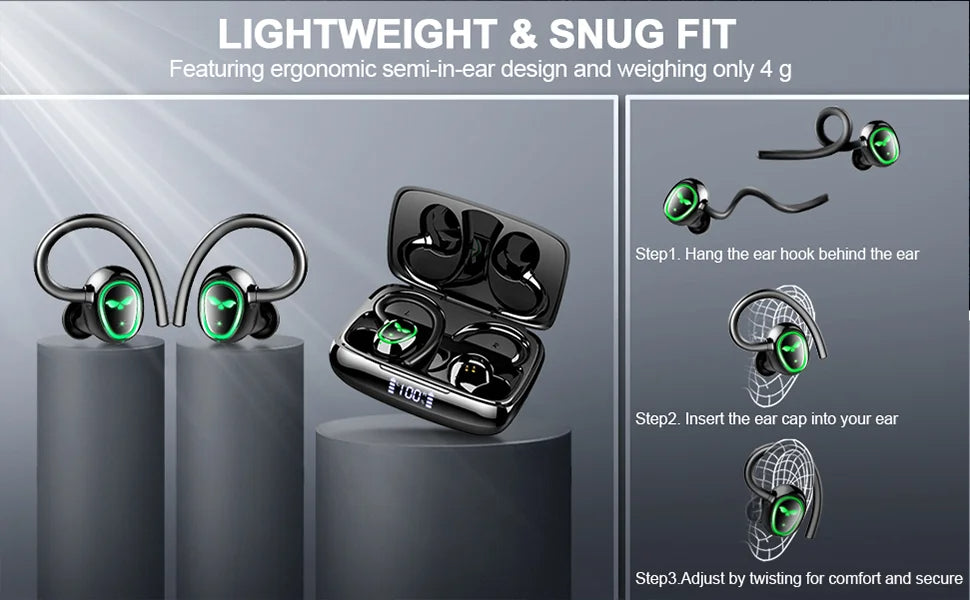 Wireless Bluetooth 5.3 Earbuds with Dual Mic, 48H Playtime & LED Display Mobile Arcade Ltd