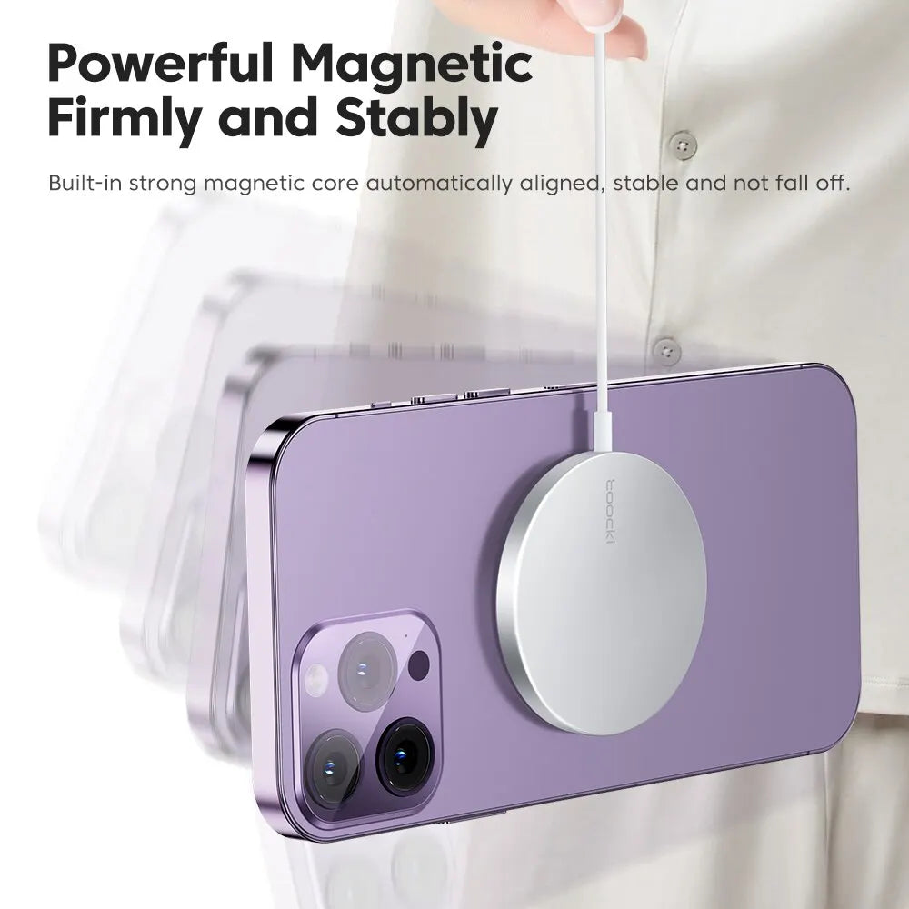 Toocki 15W Magnetic Wireless Charger for iPhone 15/14/13 Pro Max – Fast Charge Mobile Arcade Ltd