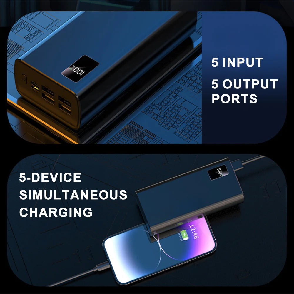 50000mAh Power Bank with 4 USB Ports Fast Charging & LED Display Mobile Arcade Ltd