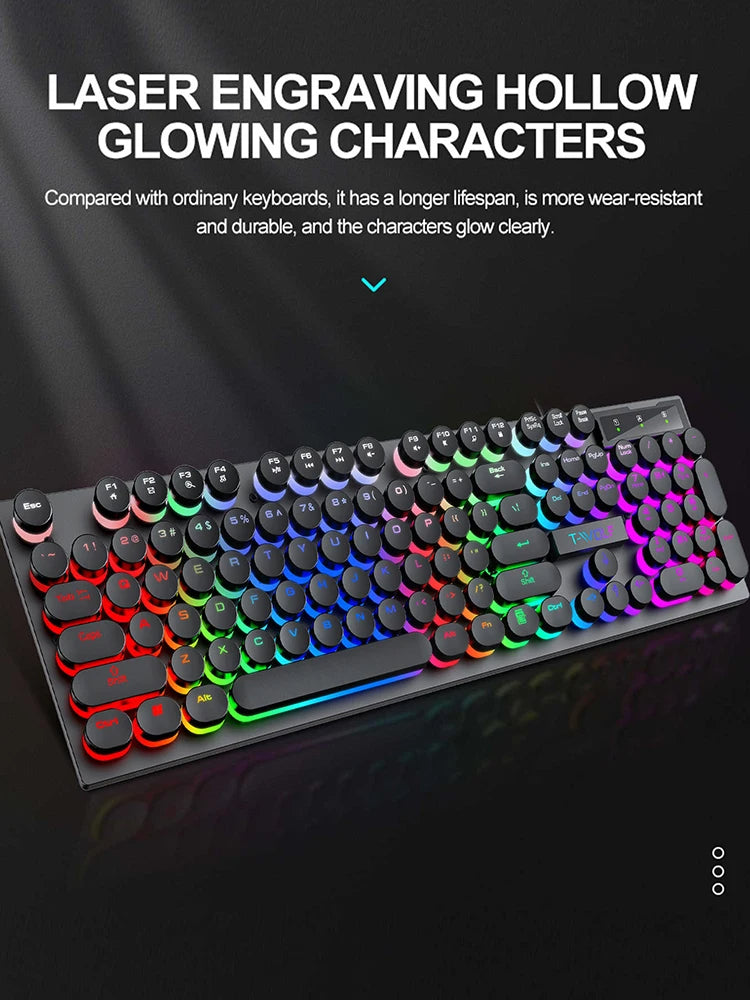 Shadow Mechanical Feel Gaming Keyboard with LED Backlight for PC & Laptop
