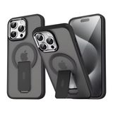 Luxury MagSafe Folding Stand Magnetic Case for iPhone 14–17 Matte Cover