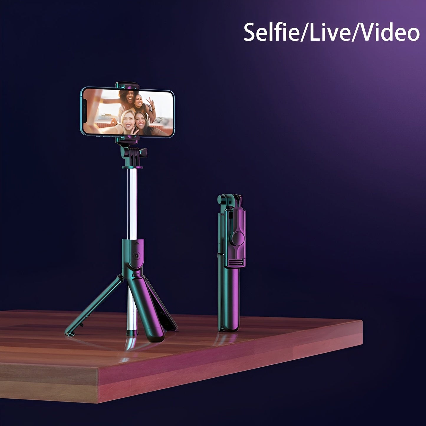 Bluetooth Extendable Tripod Selfie Stick Phone Vlog Tripod Stand 2 in 1 UK New Mobile Arcade Ltd