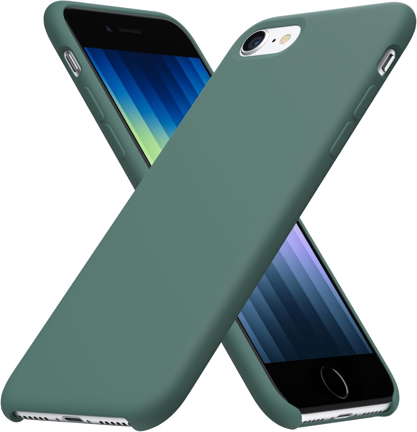 ORNARTO Silicone Case iPhone SE 2022/2020/7/8 Soft Gel Red Cover with Lining Mobile Arcade Ltd