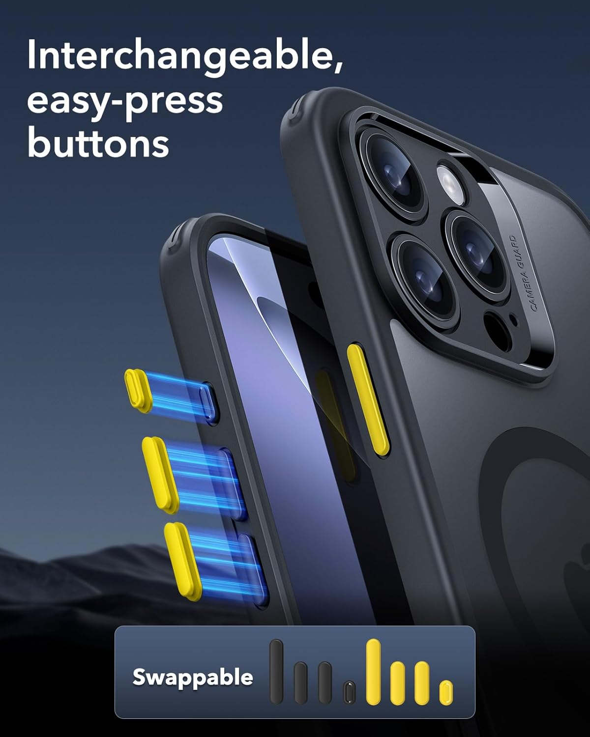 ESR iPhone 16 Pro Max Case 4-in-1 MagSafe Matte Military Grade – Black Mobile Arcade Ltd