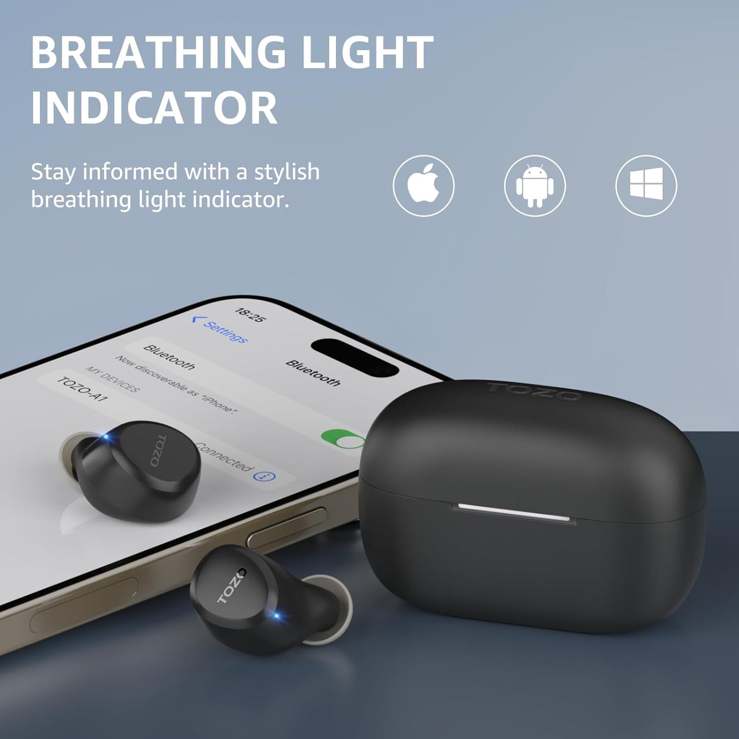 A1 Bluetooth 5.3 Earbuds, Dual Mic, 32 EQ, Deep Bass, App Control, IPX5, Case Mobile Arcade Ltd