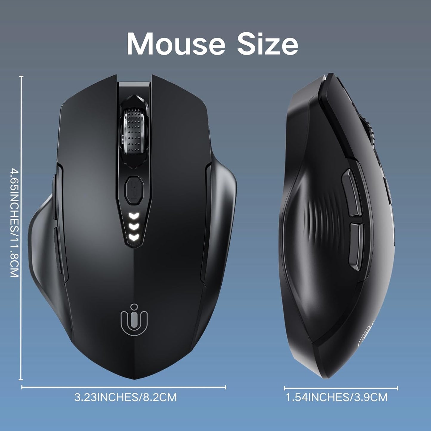 Uineer Rechargeable Wireless Mouse with DPI Control & Battery Display Mobile Arcade Ltd
