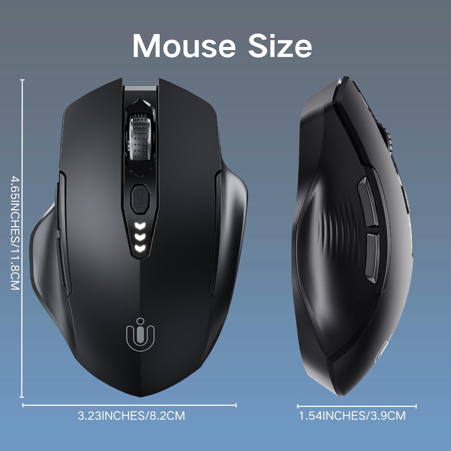 Uineer Rechargeable Wireless Mouse with DPI Control & Battery Display Mobile Arcade Ltd