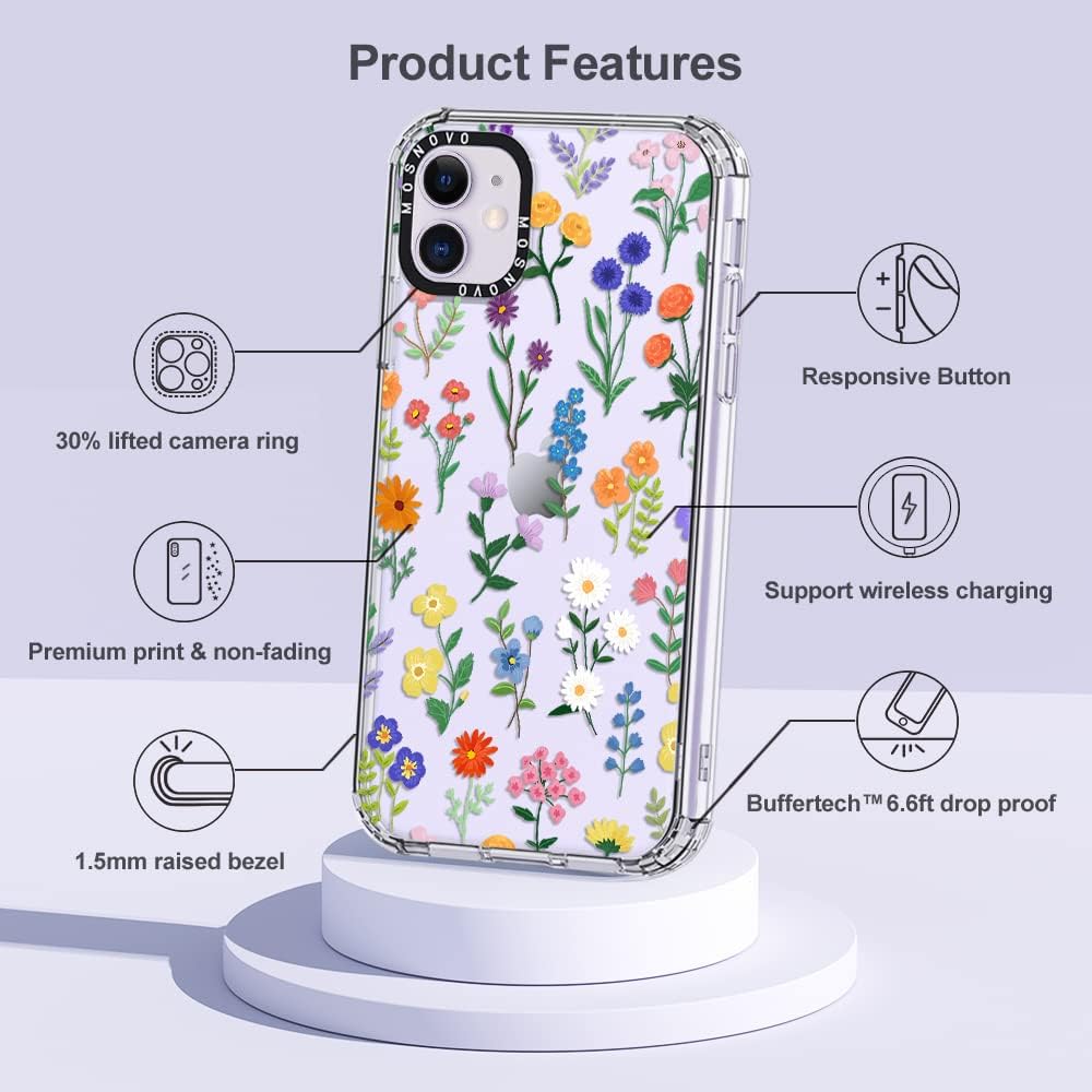 iPhone 11 Case Botanical Floral Clear TPU Shockproof Bumper Slim Cover Mobile Arcade Ltd