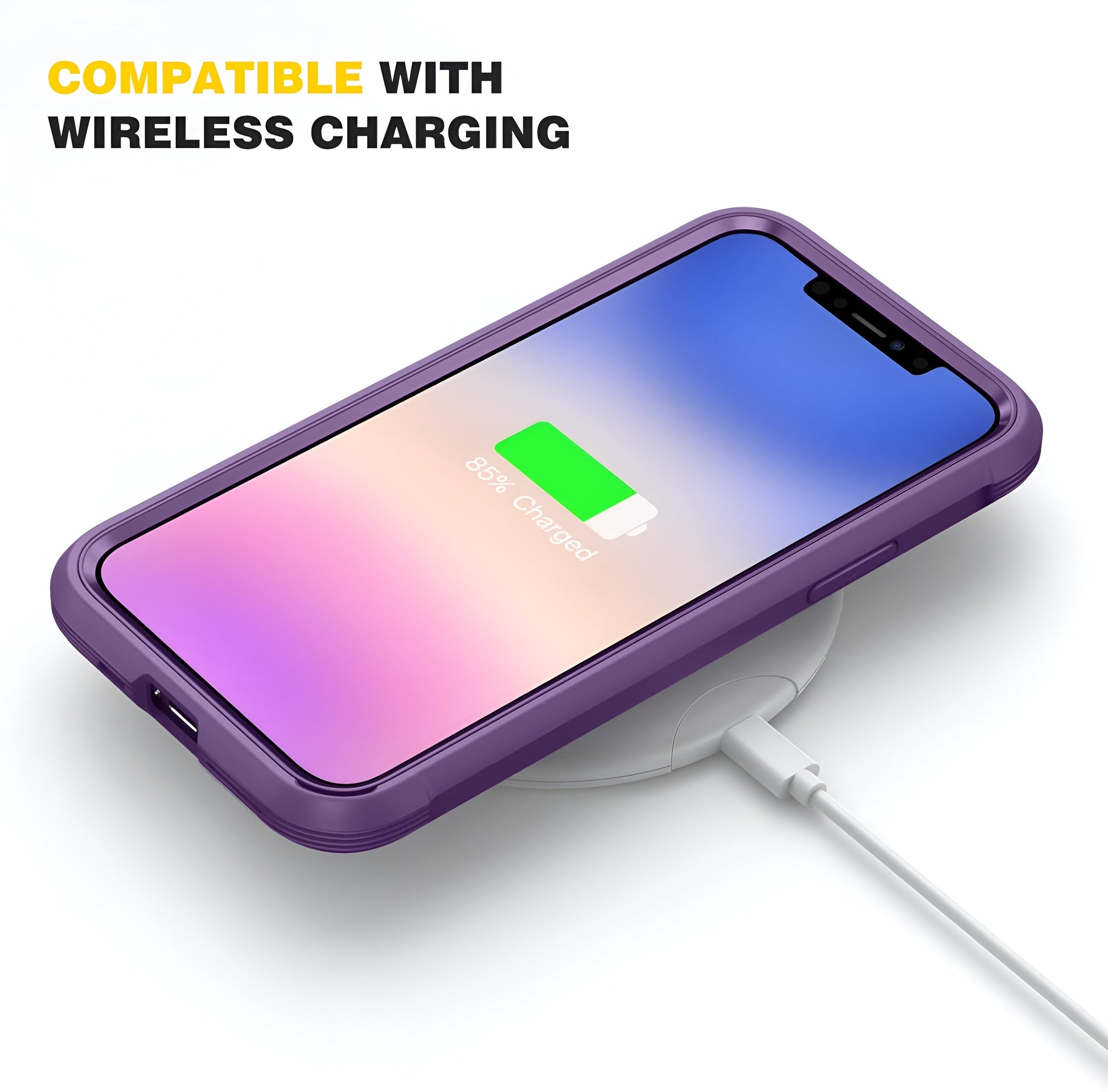 iPhone 11 Case Purple 360° Full Body with Built-in Screen Protector Clear TPU Mobile Arcade Ltd