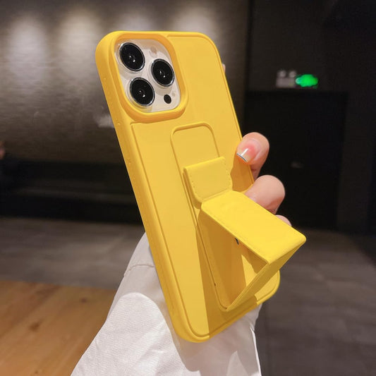 Magnetic Strap Phone Case For iPhone 14 Shockproof Stand Cover Yellow Mobile Arcade Ltd