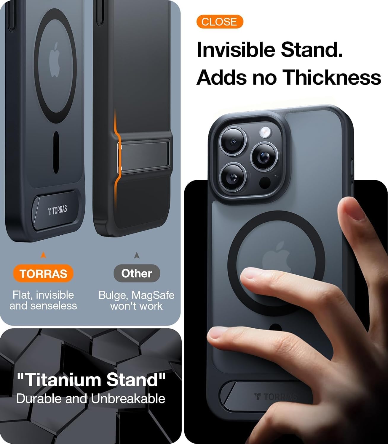 iPhone 13 Pro Max Pstand Case Black 12FT Shockproof Flat MagSafe Cover 20W Mobile Arcade Ltd