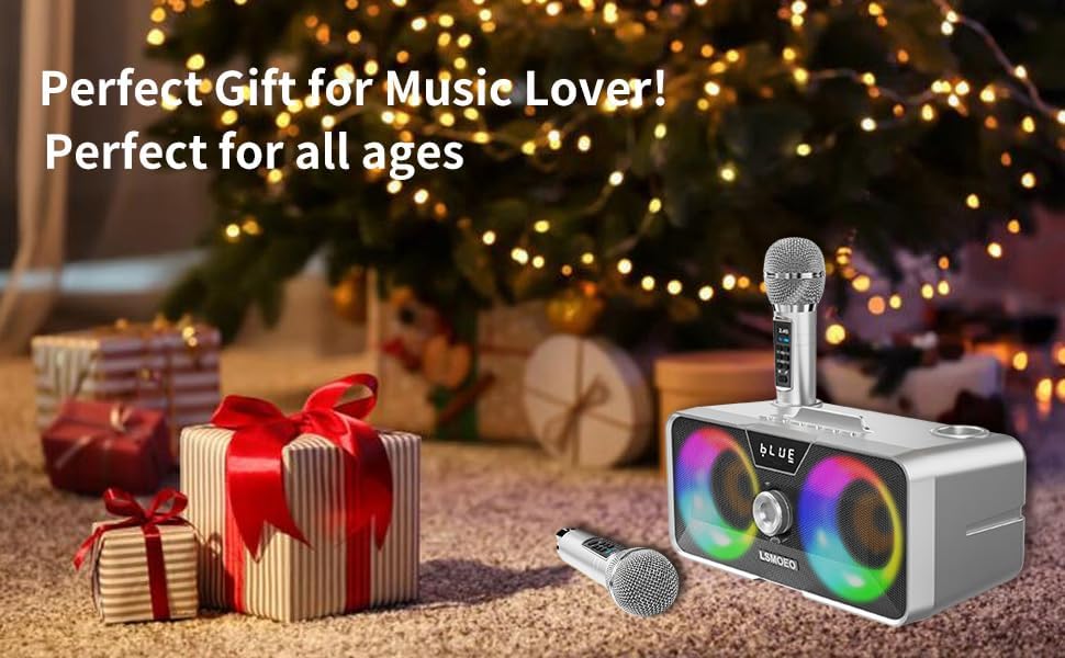 Portable Karaoke Machine with 2 UHF Wireless Mics & Bluetooth Speaker Mobile Arcade Ltd