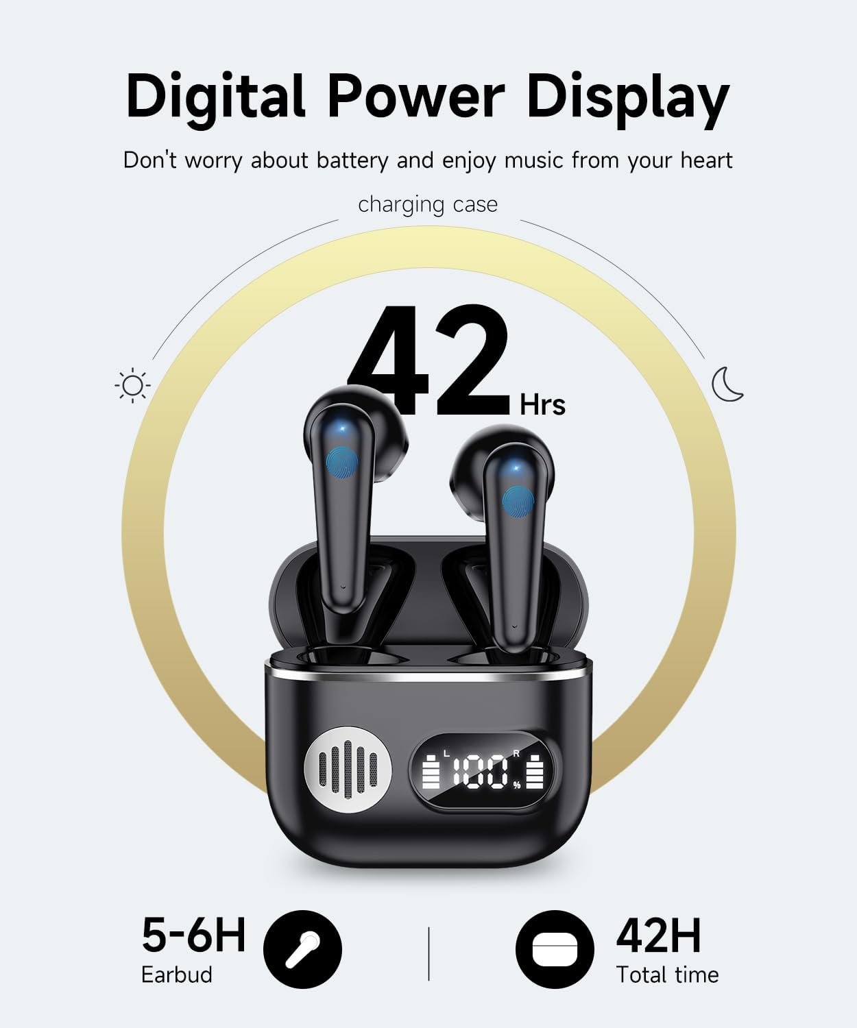 Wireless Sport Bluetooth Earbuds 2025 with ENC Mic & Dual LED Display Mobile Arcade Ltd