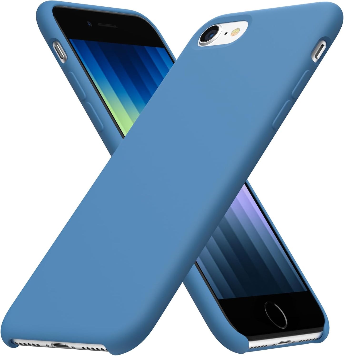 ORNARTO Silicone Case iPhone SE 2022/2020/7/8 Soft Gel Red Cover with Lining Mobile Arcade Ltd