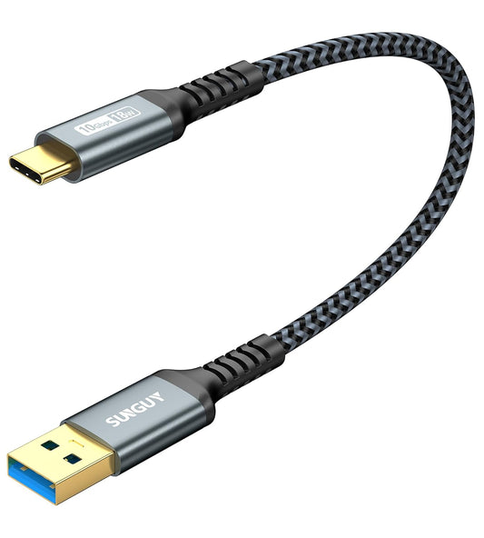USB C to USB 3.1gen 2 Cable Short Type C to USB 3.1 10Gbps Data Cord - 3A, 0.3M