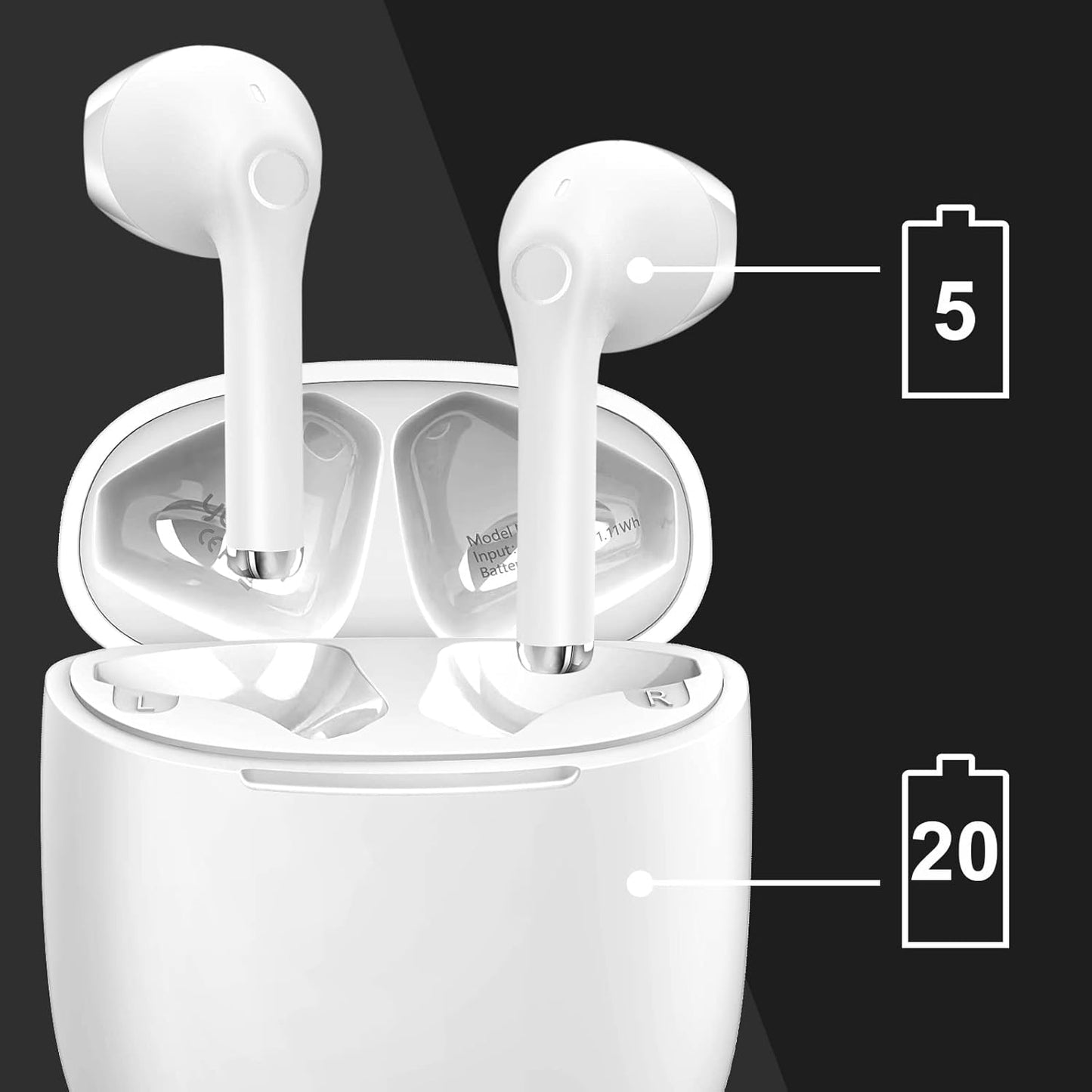 Mini Wireless Bluetooth Earbuds, 25H Playtime, Mic, Touch, IPX5, Deep Bass Mobile Arcade Ltd
