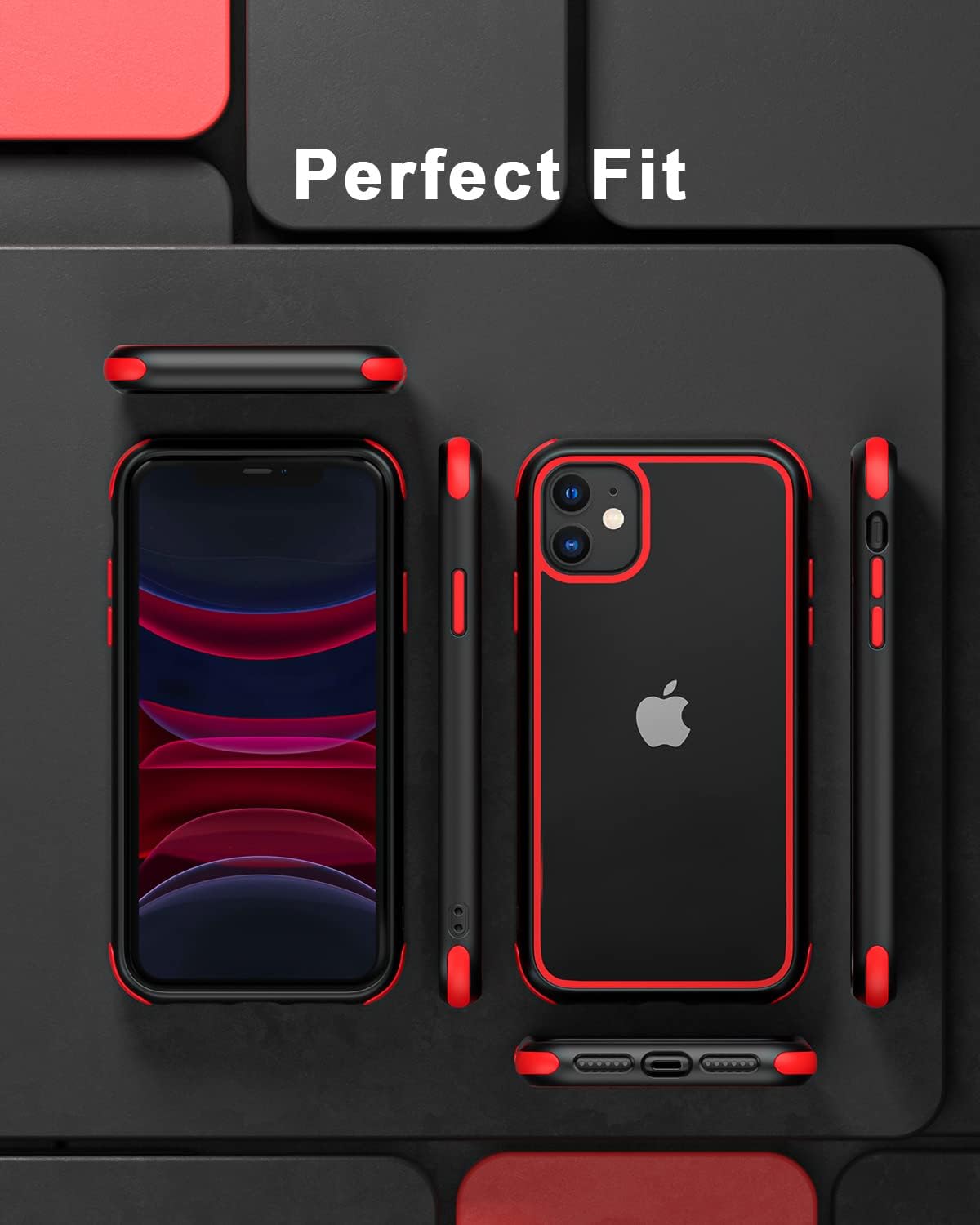 iPhone 11 Case Black Red Ultra Thin Hybrid Shockproof TPU Bumper Cover Mobile Arcade Ltd