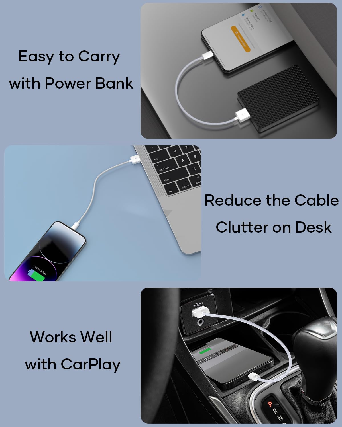 MFi Certified USB A to Lightning Cable 1M Nylon Braided for iPhone & iPad Mobile Arcade Ltd