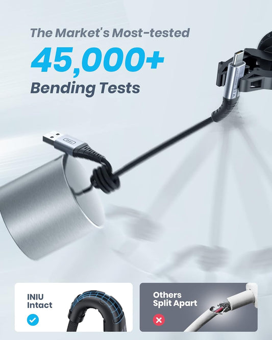 INIU USB-C Cable 2m 3.1A Fast Charging Braided USB-A to USB-C for iPhone & Android Mobile Arcade Ltd