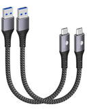 USB C Cable Short 50cm/0.5M 10Gbps Data USB - 3.1 Gen2 Type C, Grey Mobile Arcade Ltd