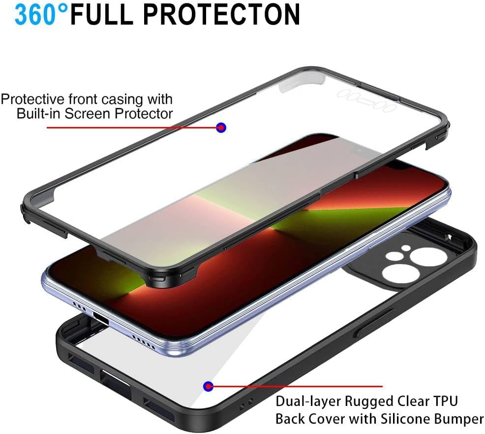 iPhone 11 Case Blue 360° Clear Rugged Cover w/ Screen Protector Shockproof Mobile Arcade Ltd