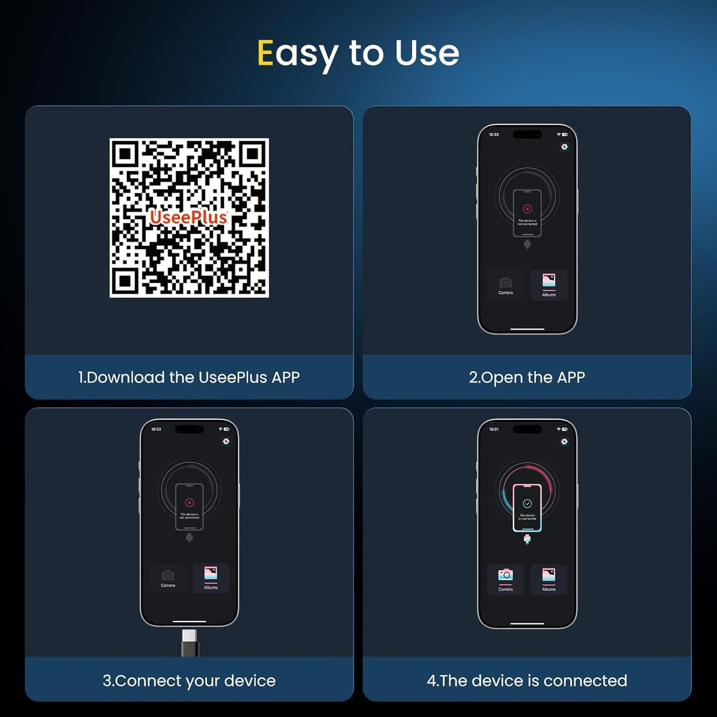 FORKODA 1920 HD Endoscope Camera with 5M Cable for Android & iOS Mobile Arcade Ltd