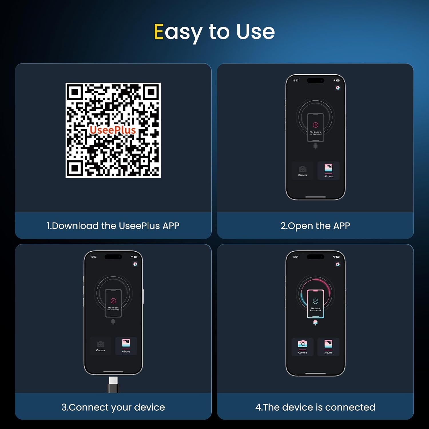 FORKODA 1920 HD Endoscope Camera with 5M Cable for Android & iOS Mobile Arcade Ltd