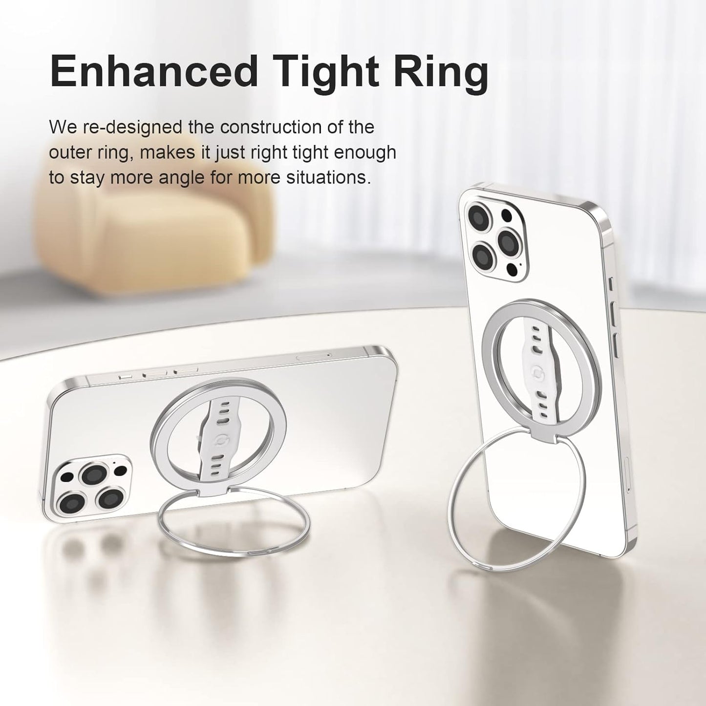 MagOne MagSafe Grip Stand Silver for iPhone 12 Pro Max Ring Holder Kickstand Mobile Arcade Ltd