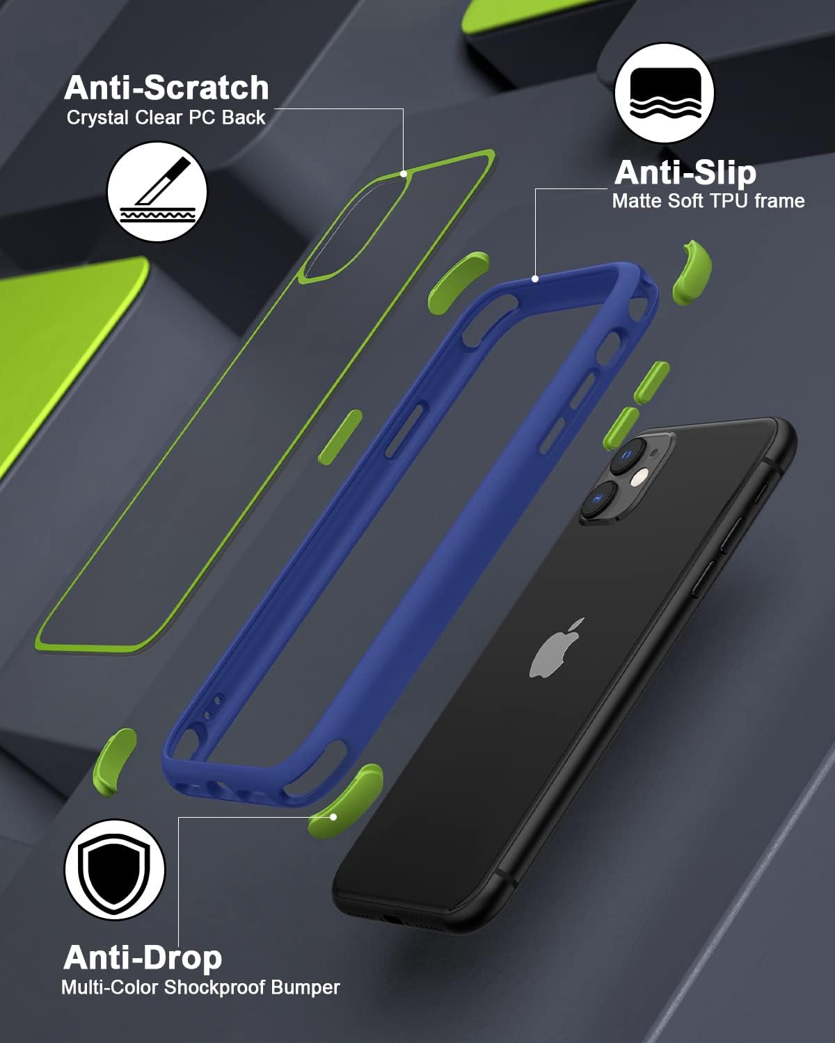 iPhone 11 Case Blue Ultra Thin Hybrid Shockproof TPU Bumper Anti Scratch Cover Mobile Arcade Ltd