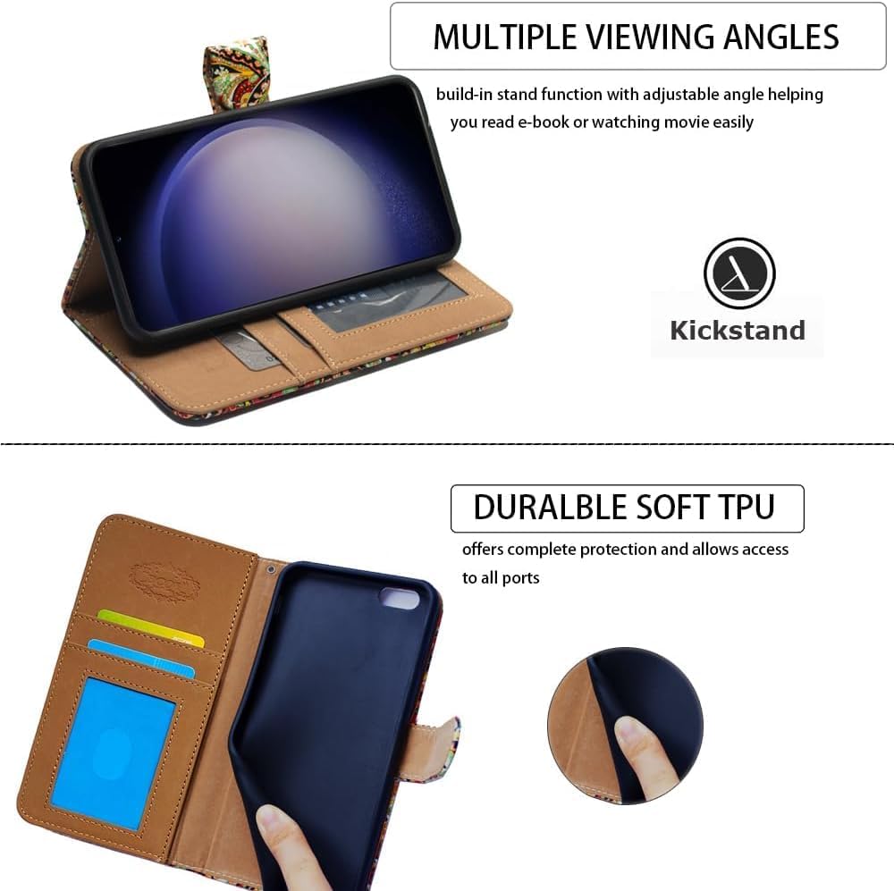 iPhone 12/12 Pro Flip Wallet Case Brown Cat Leather Cover Card Slot Stand Mobile Arcade Ltd