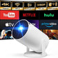 Mini Projector WiFi 6 Bluetooth 4K 1080P 180° Rotatable Screen 130''