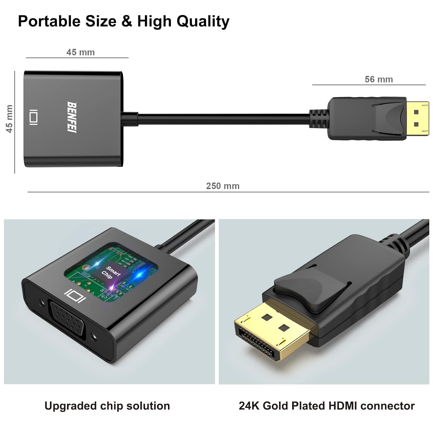 BENFEI DisplayPort to VGA Adapter Gold-Plated DP to VGA for PC & Monitor Mobile Arcade Ltd
