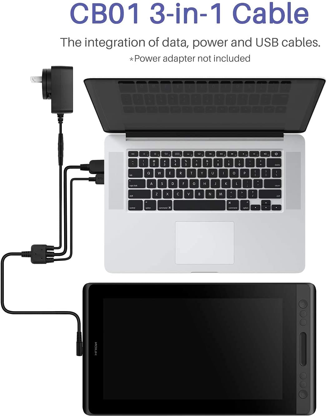 3-in-1 HDMI Cable for Kamvas Pro 12/13/16 Drawing Tablets – USB & Power Mobile Arcade Ltd