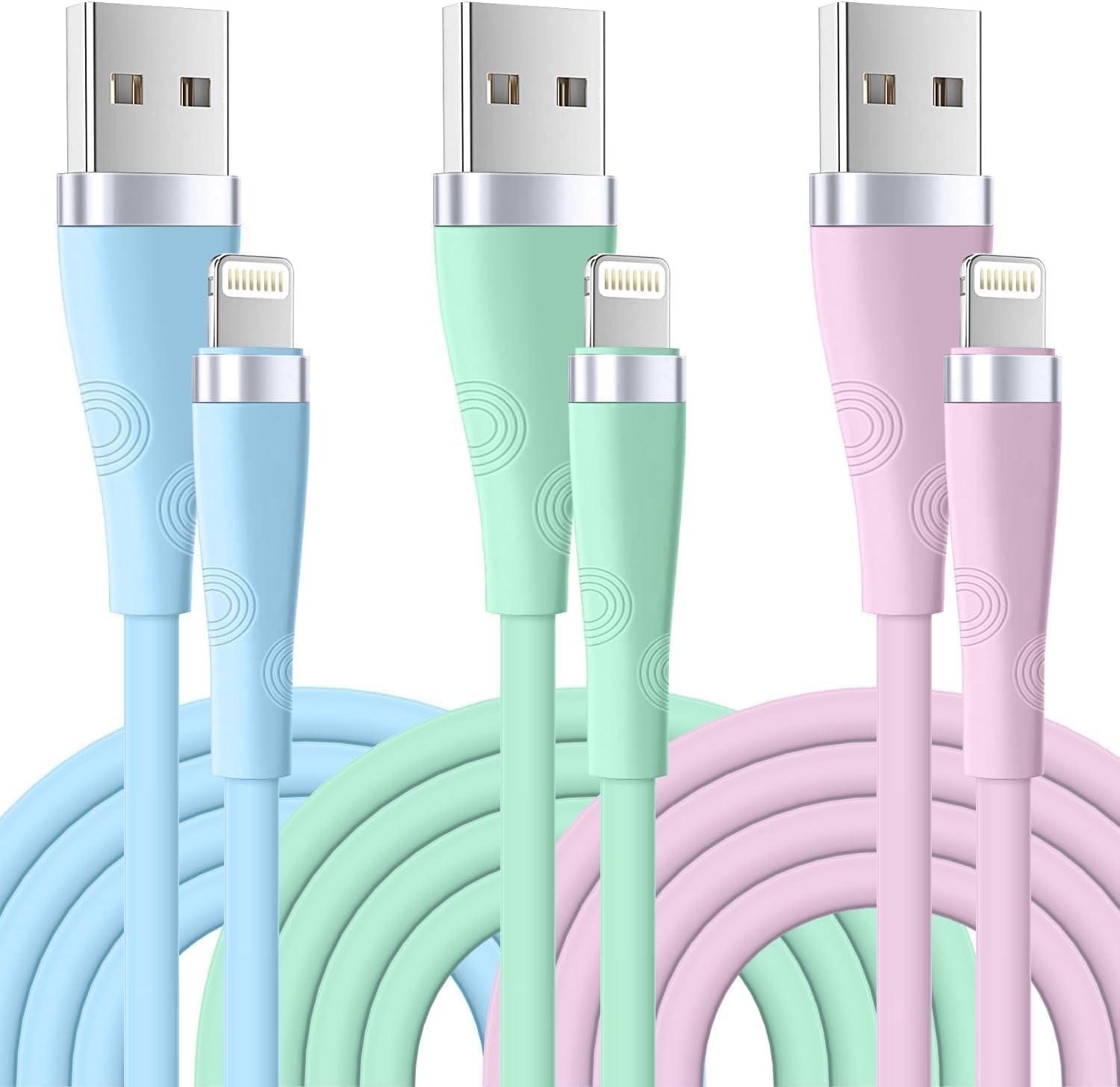 Charger Cable for iPhone, 3Pack, 6FT/1.8M, MFi Certified Fast Charging Cable