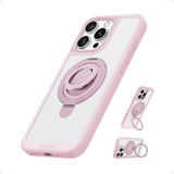 iPhone 16 Pro Max MagSafe Ring Stand Case Pink Shockproof Grip Kickstand